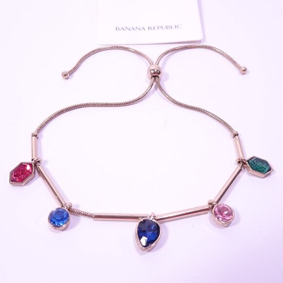 Banana Republic Women's Bright Bold Gemstone Drop Slider Bracelet NWT 48 - Picture 6 of 6
